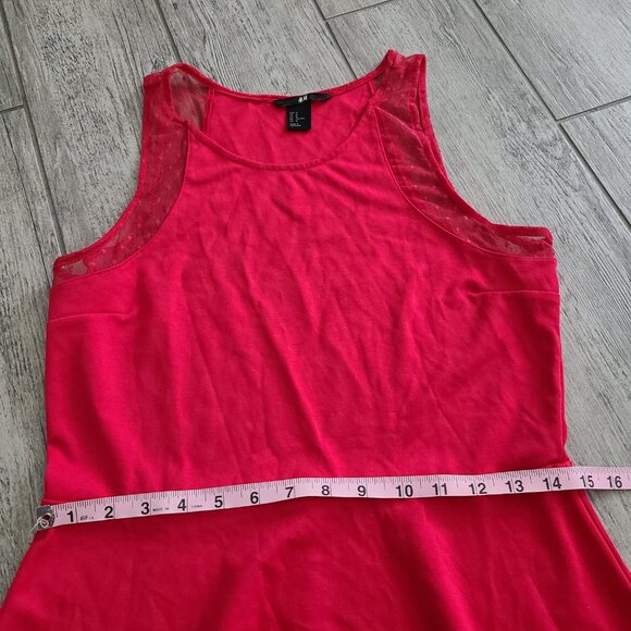 H&M women's simple red sleeveless a-line dress size medium - Picture 7 of 11